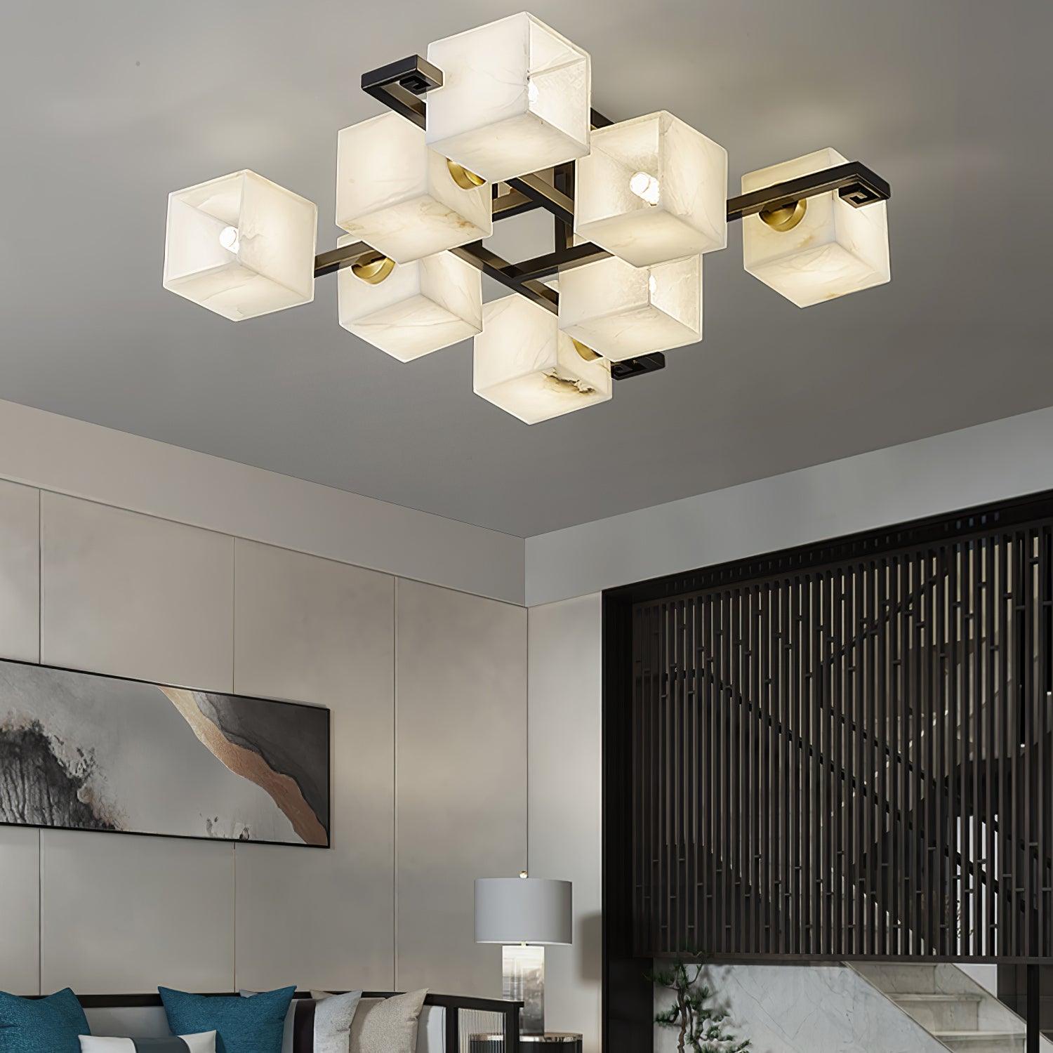 Cubist Alabaster Cluster Flush Mount