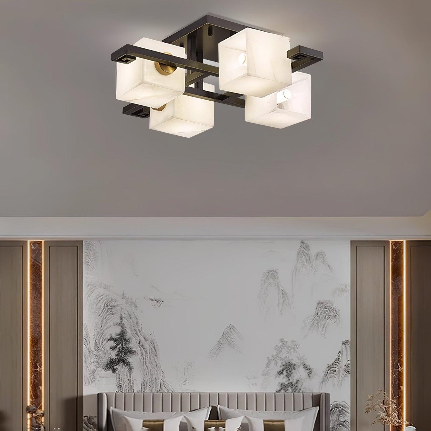 Cubist Alabaster Cluster Flush Mount