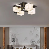 Cubist Alabaster Cluster Flush Mount
