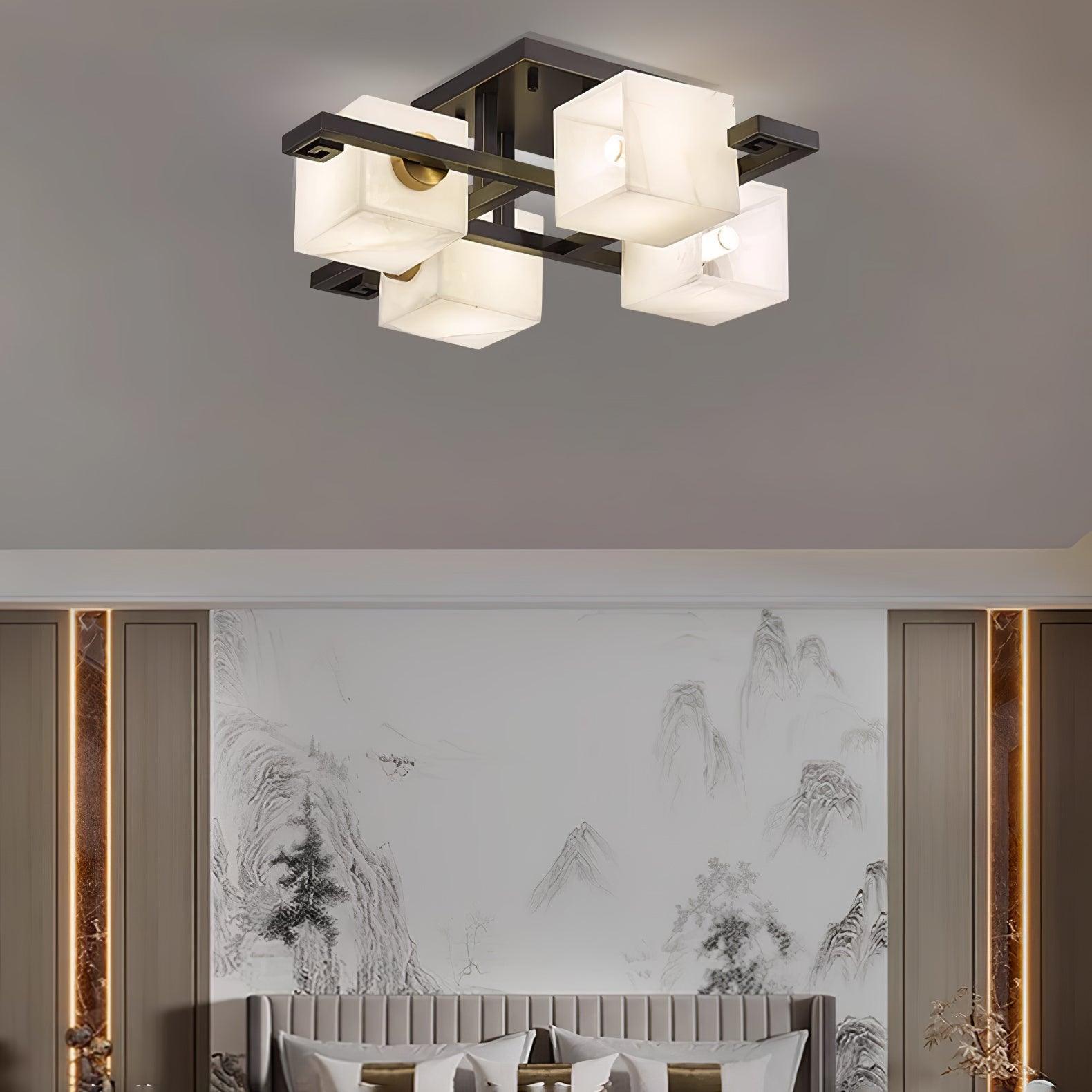 Cubist Alabaster Cluster Flush Mount