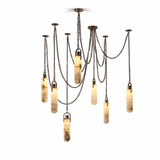 Cylindrical Cluster Alabaster Chandelier