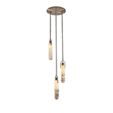 Cylindrical Cluster Alabaster Chandelier