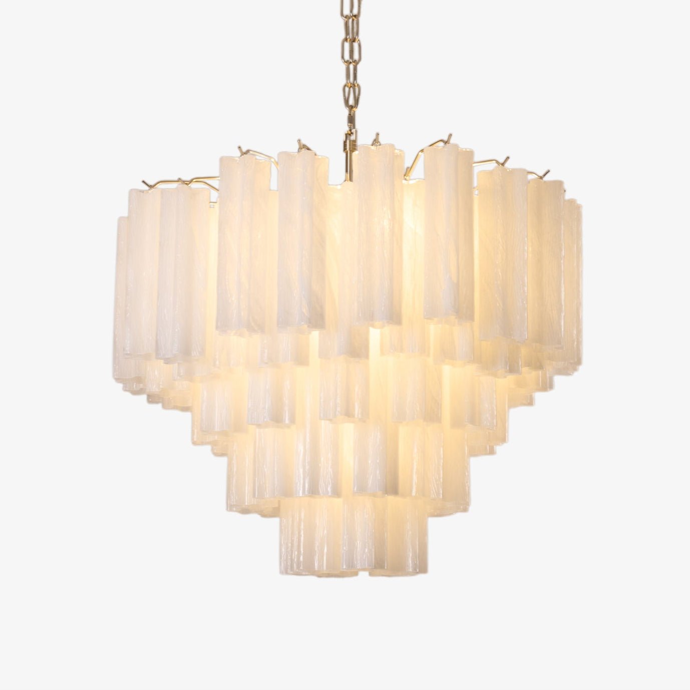 Verona White Glass Round Cascade Chandelier 28"