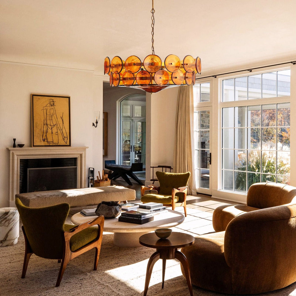 Disc Murano-Style Chandelier