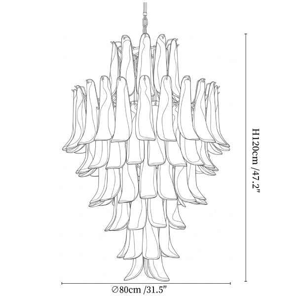 Dravina Glass Petals Pendant Lamp 31.5″D