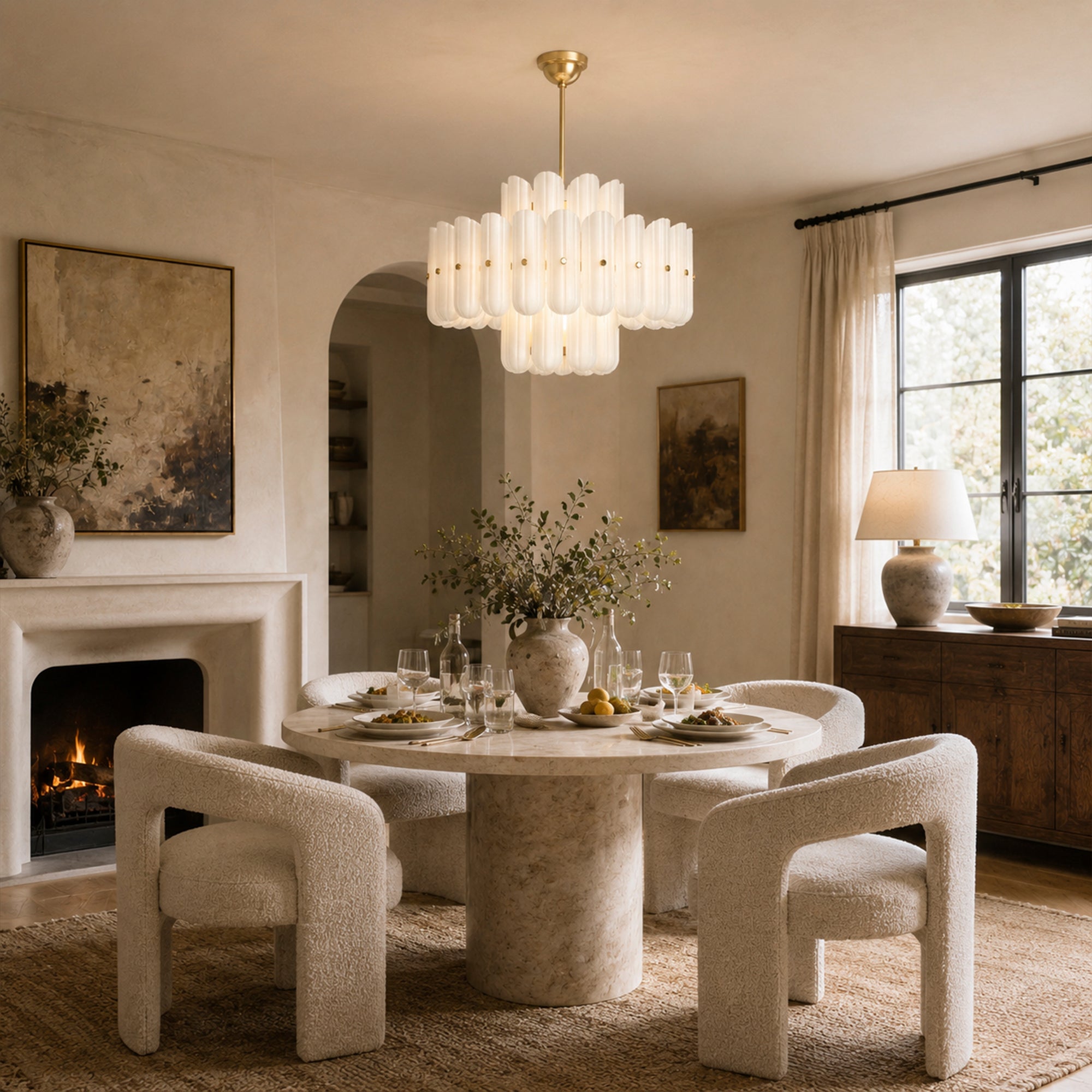 Myrna LED Double Tier Round Chandelier 25" 35" 46"