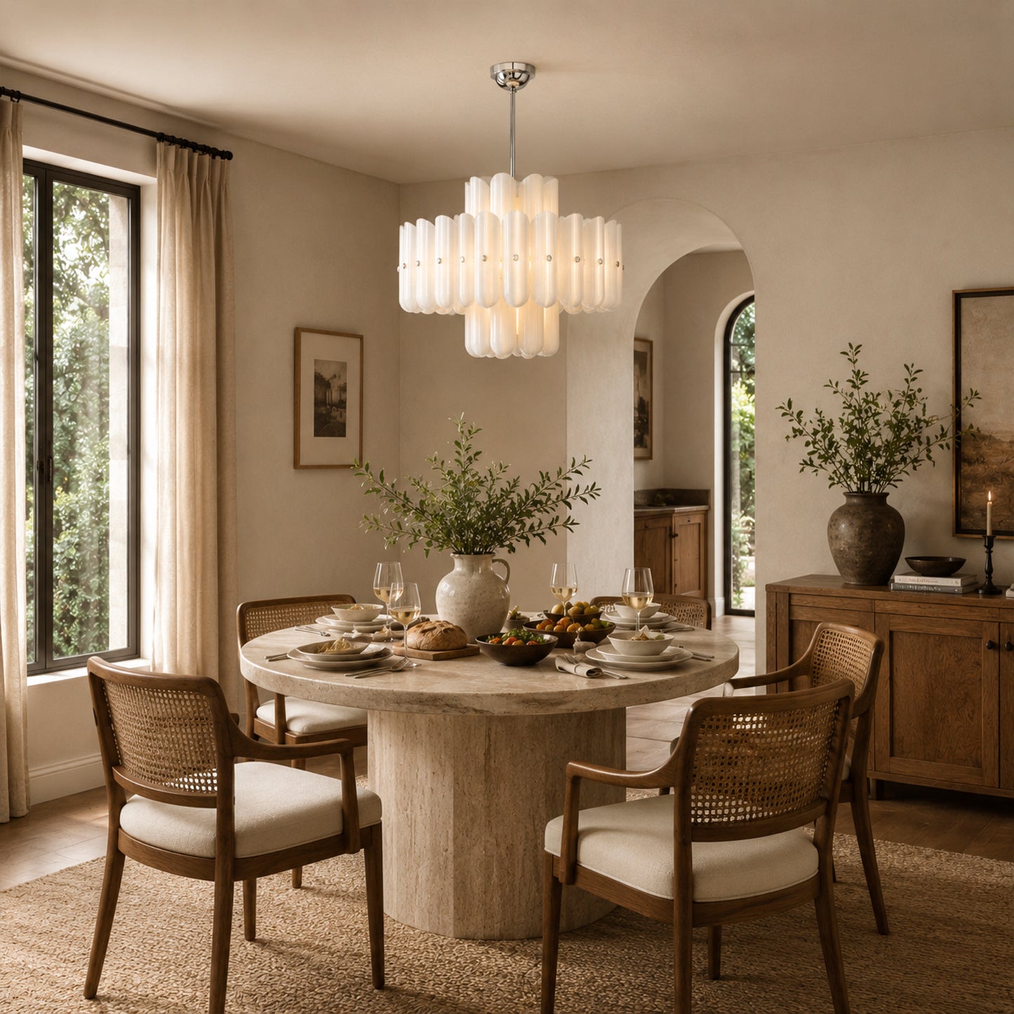 Myrna LED Double Tier Round Chandelier 25" 35" 46"
