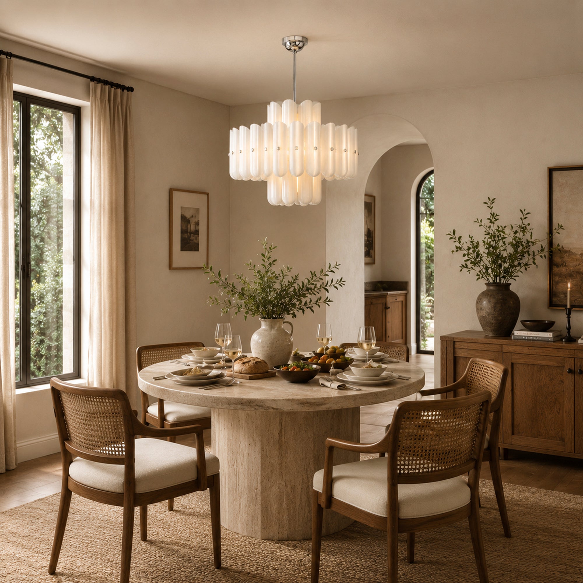 Myrna LED Double Tier Round Chandelier 25" 35" 46"