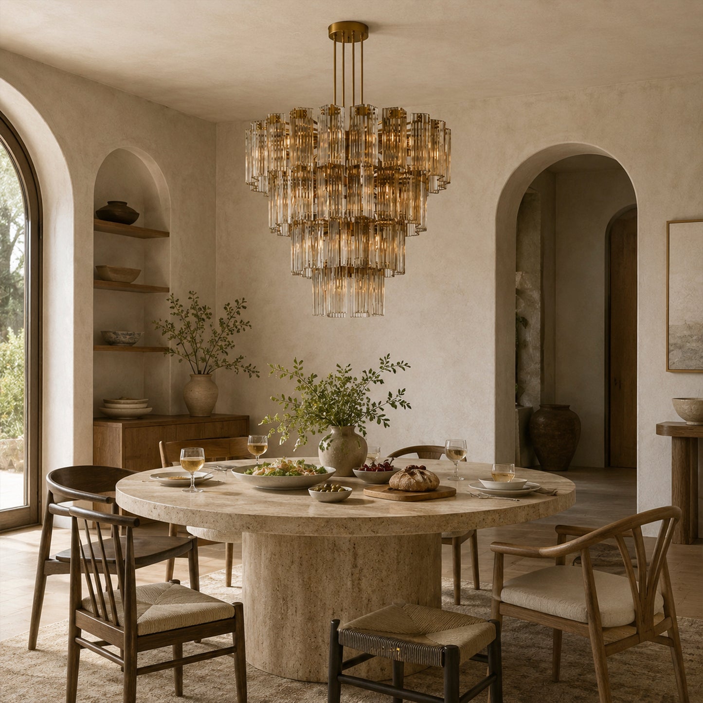 Delsie Round Chandelier 38" 48" 60"