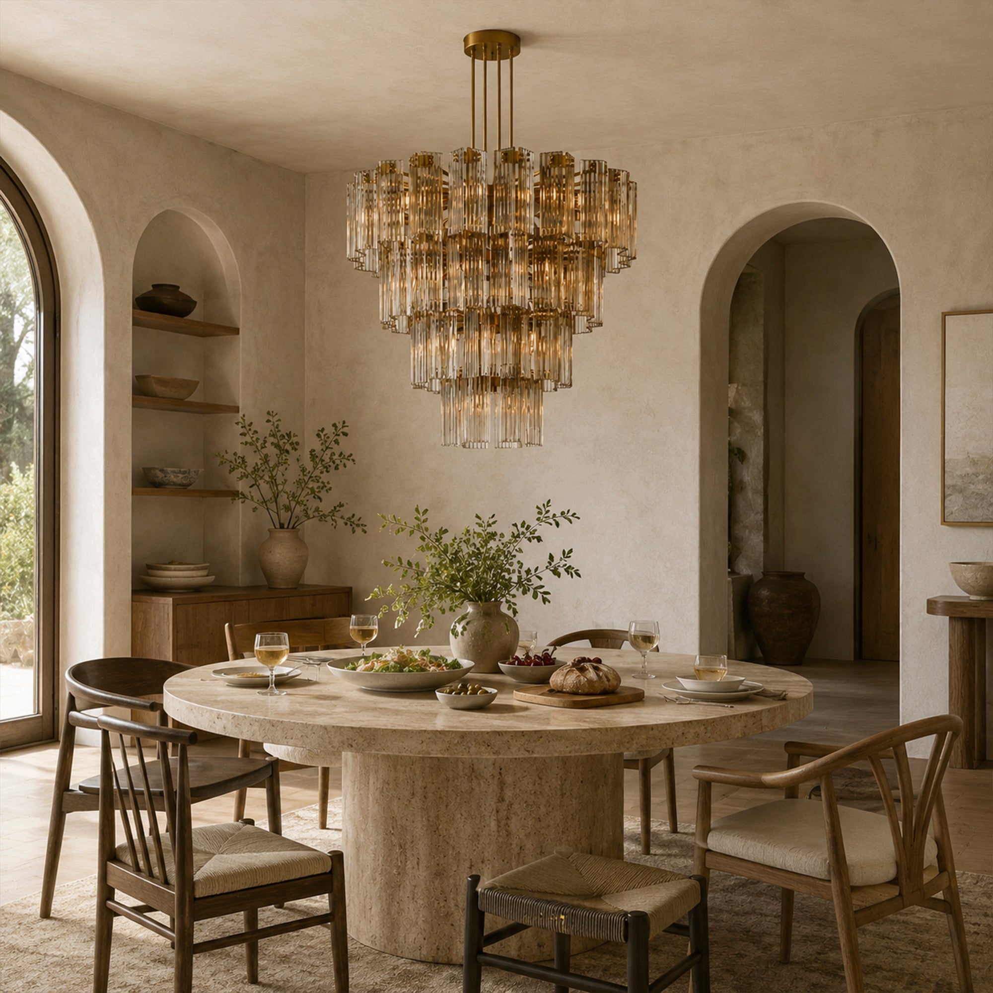 Delsie Round Chandelier 38" 48" 60"