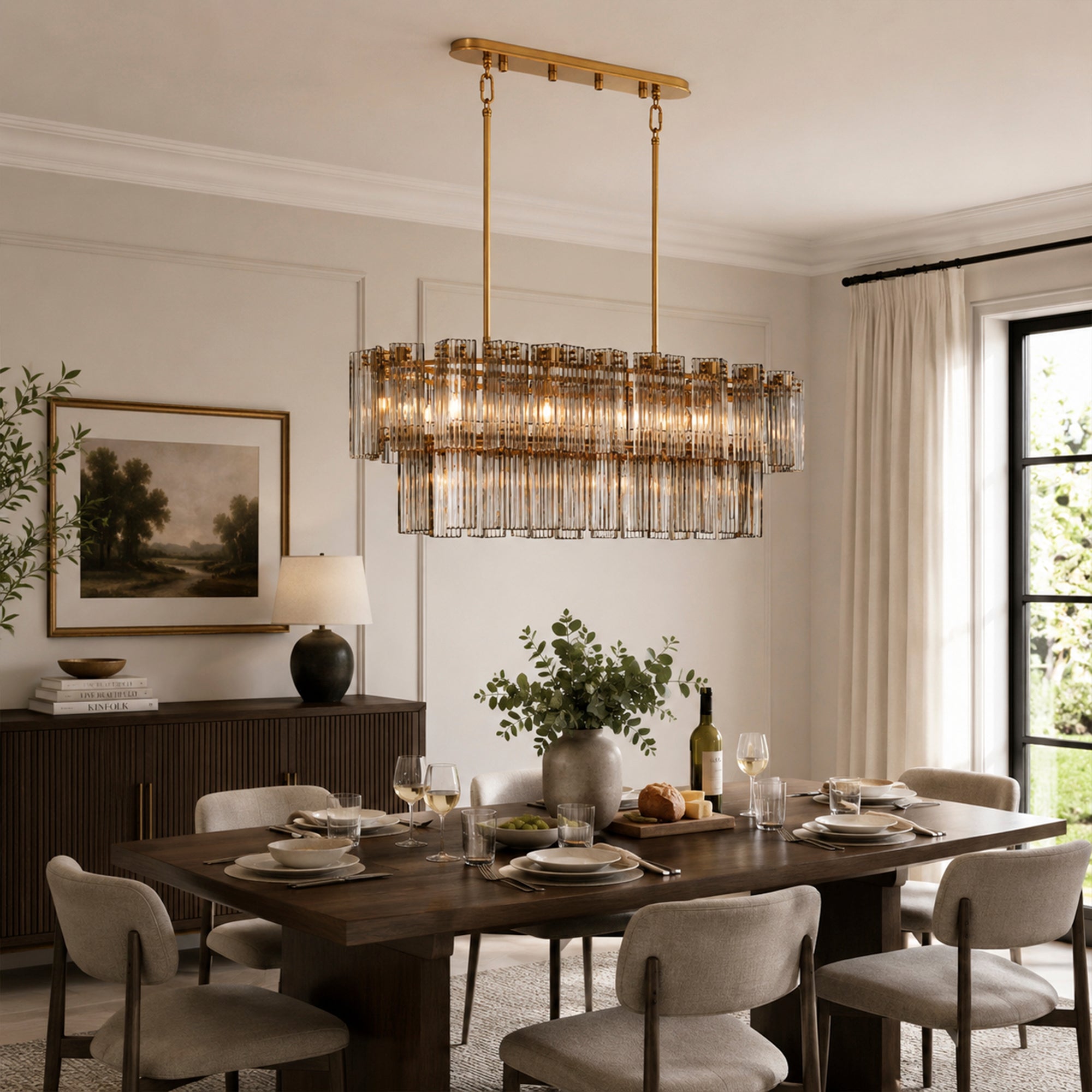 Delsie Oval Chandelier 51" 63" 72"