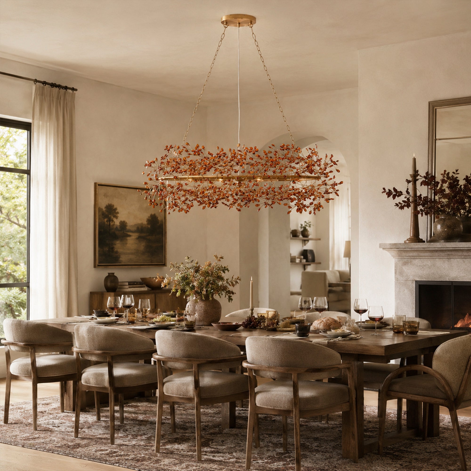 Fior Colored Oval Chandelier 62" 74"