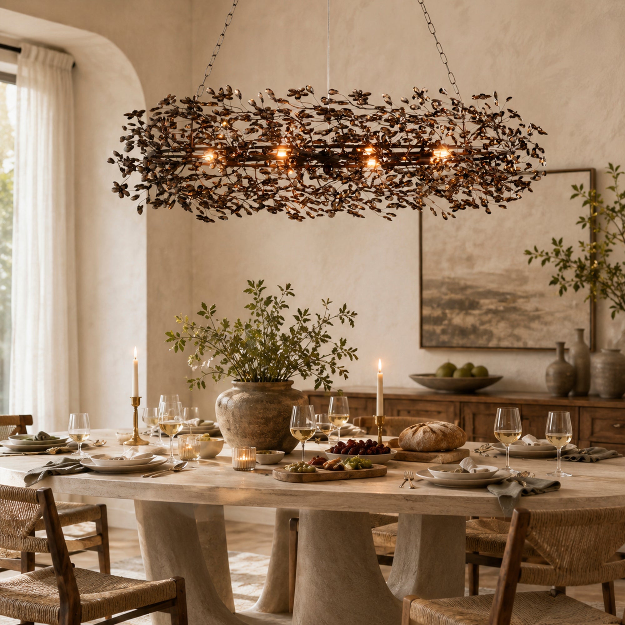 Fior Colored Oval Chandelier 62" 74"