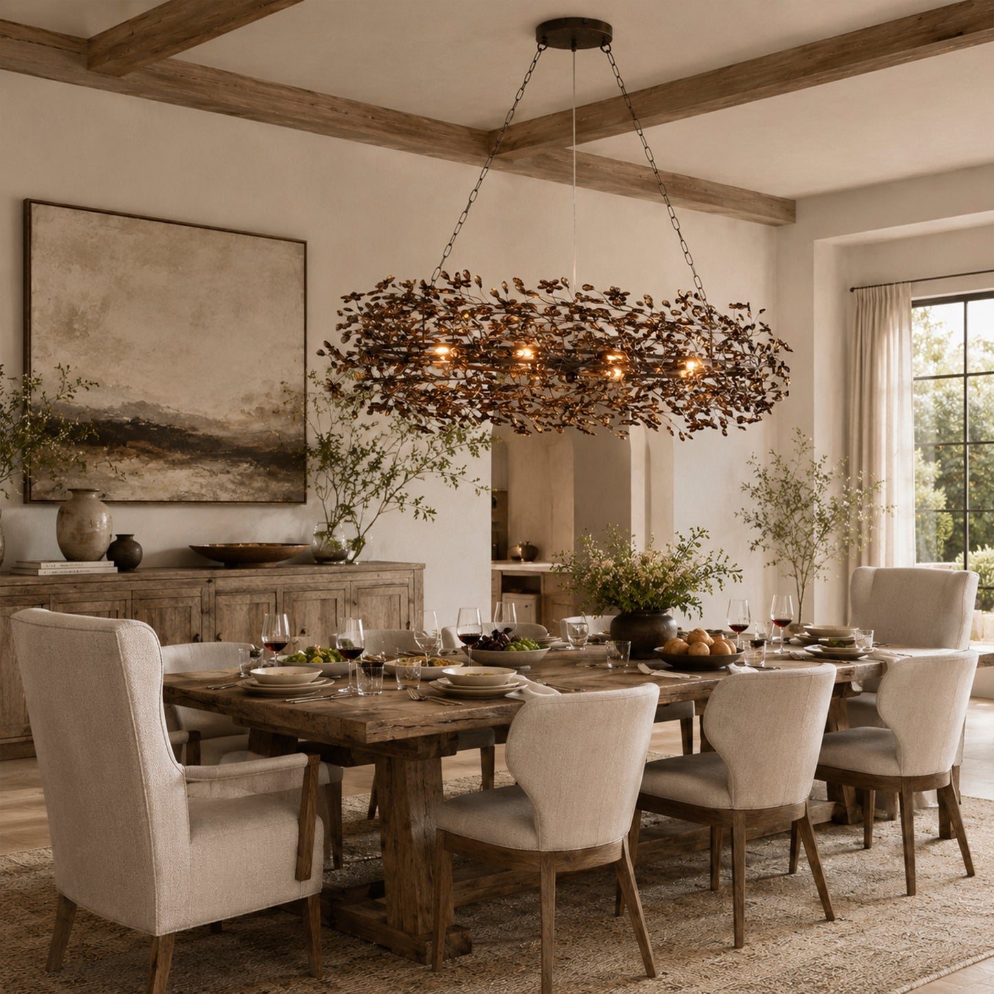Fior Colored Oval Chandelier 62" 74"