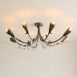Viticcio Leaf Flushmount 8-Light - Silver
