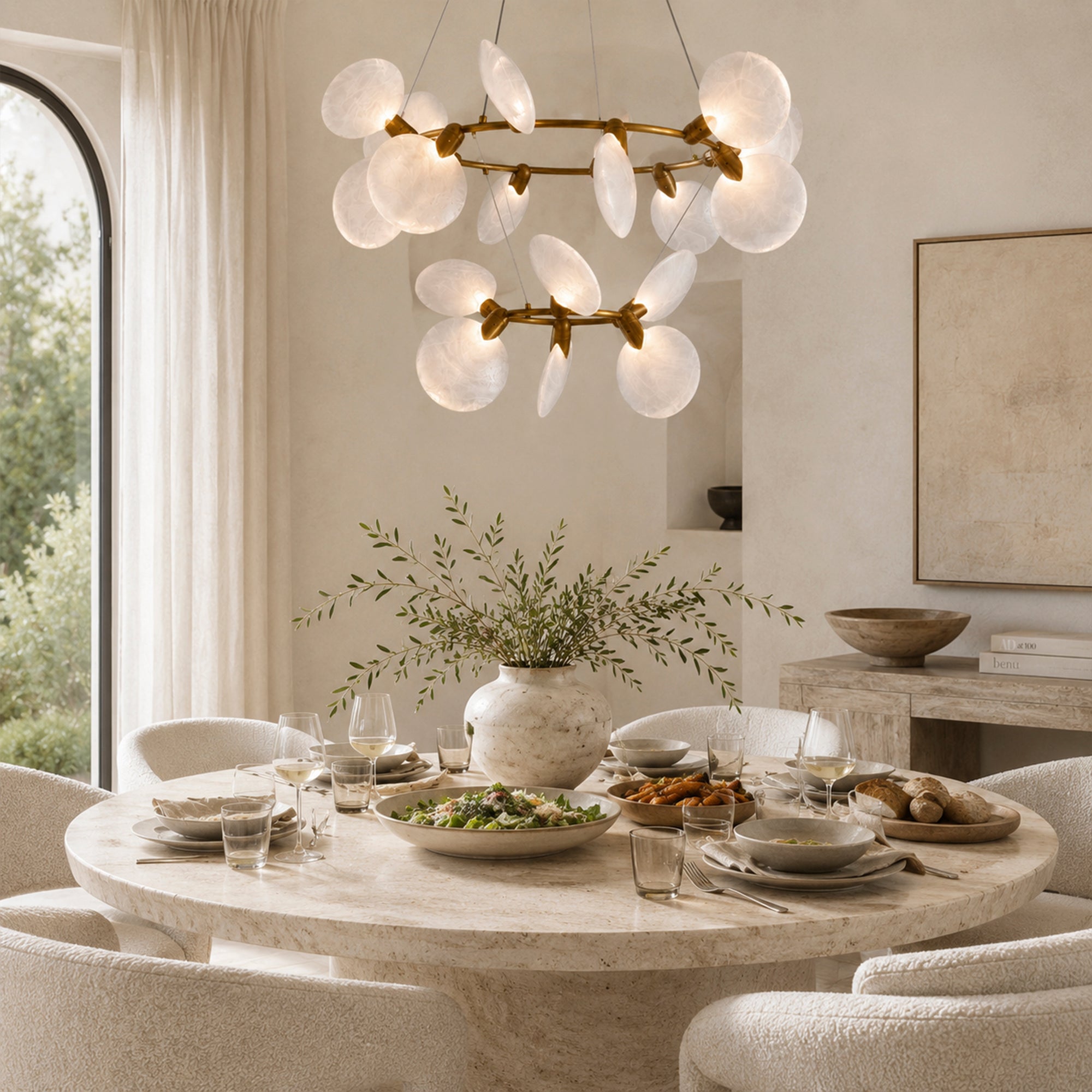 Lyla 2-Tiered Halo Chandelier