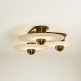 Median Alabaster Sconce Alabaster Flushmount:  3 Surface