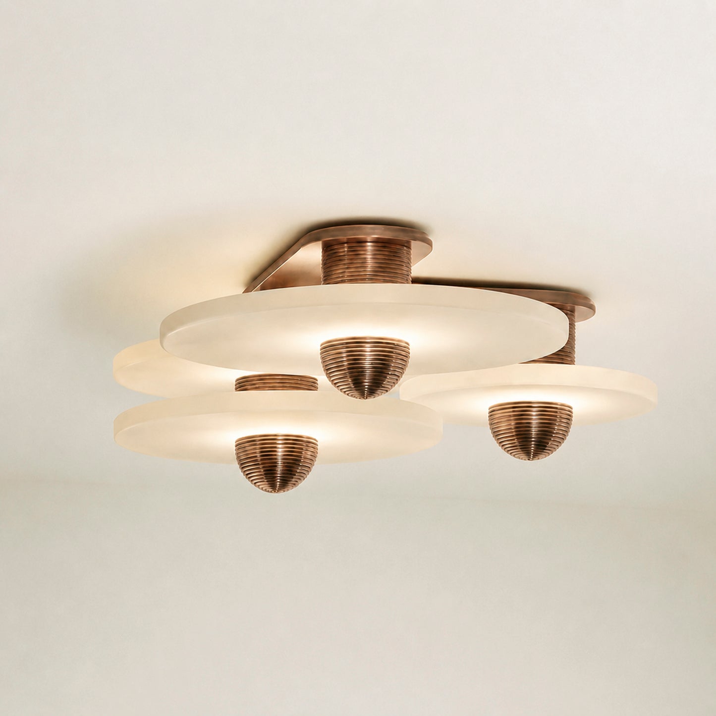 Median Alabaster Sconce Alabaster Flushmount:  3 Surface