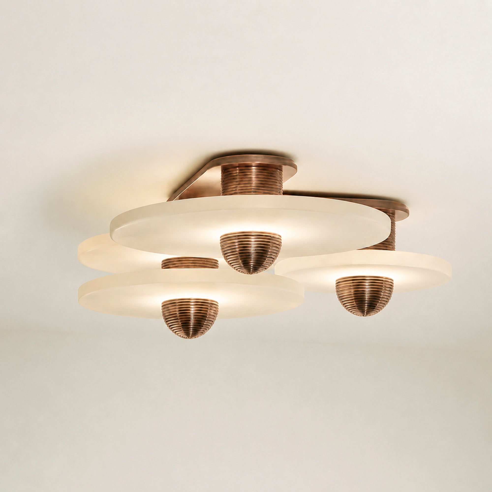 Median Alabaster Sconce Alabaster Flushmount:  3 Surface