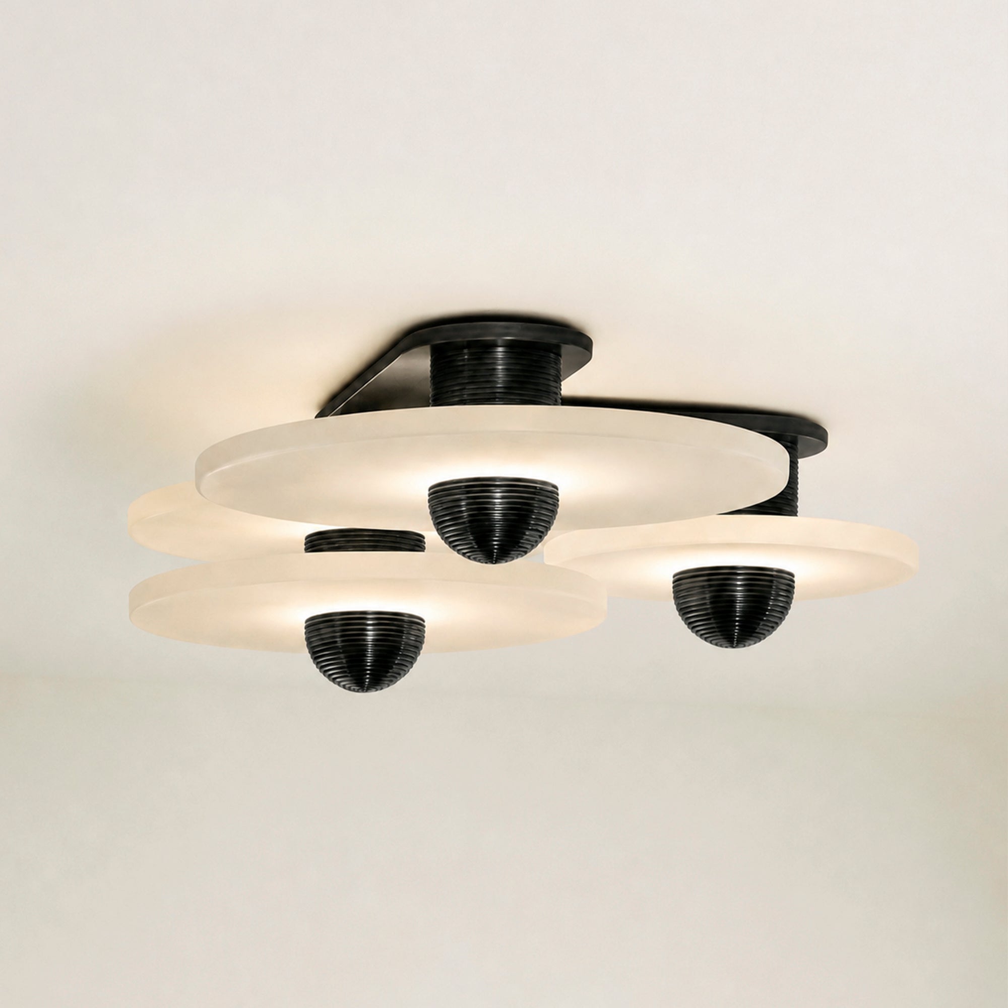Median Alabaster Sconce Alabaster Flushmount:  3 Surface
