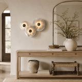 Median Alabaster Sconce Alabaster Flushmount:  3 Surface