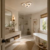Median Alabaster Sconce Alabaster Flushmount:  3 Surface