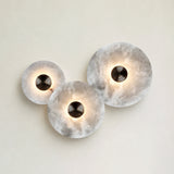 Median Alabaster Sconce Alabaster Flushmount:  3 Surface
