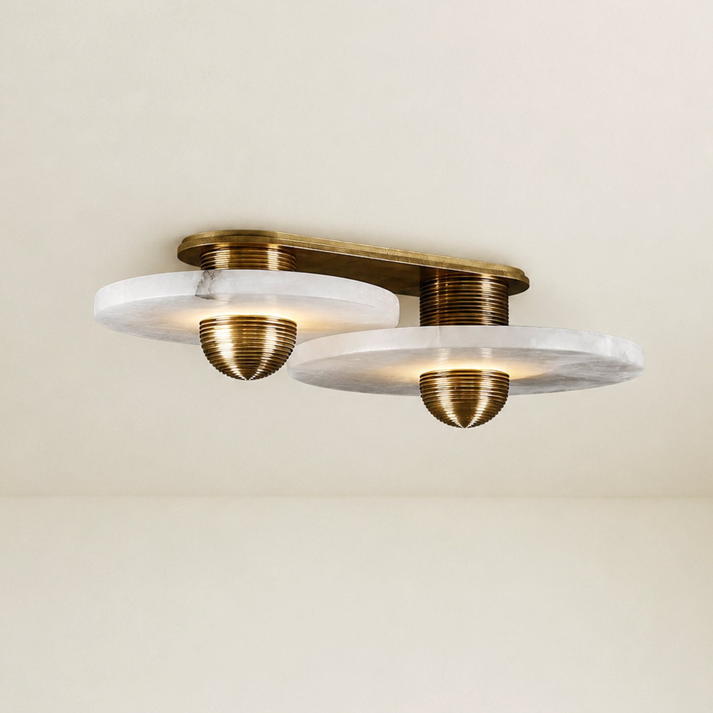 Median Alabaster Sconce Alabaster Flushmount: 2 Surface