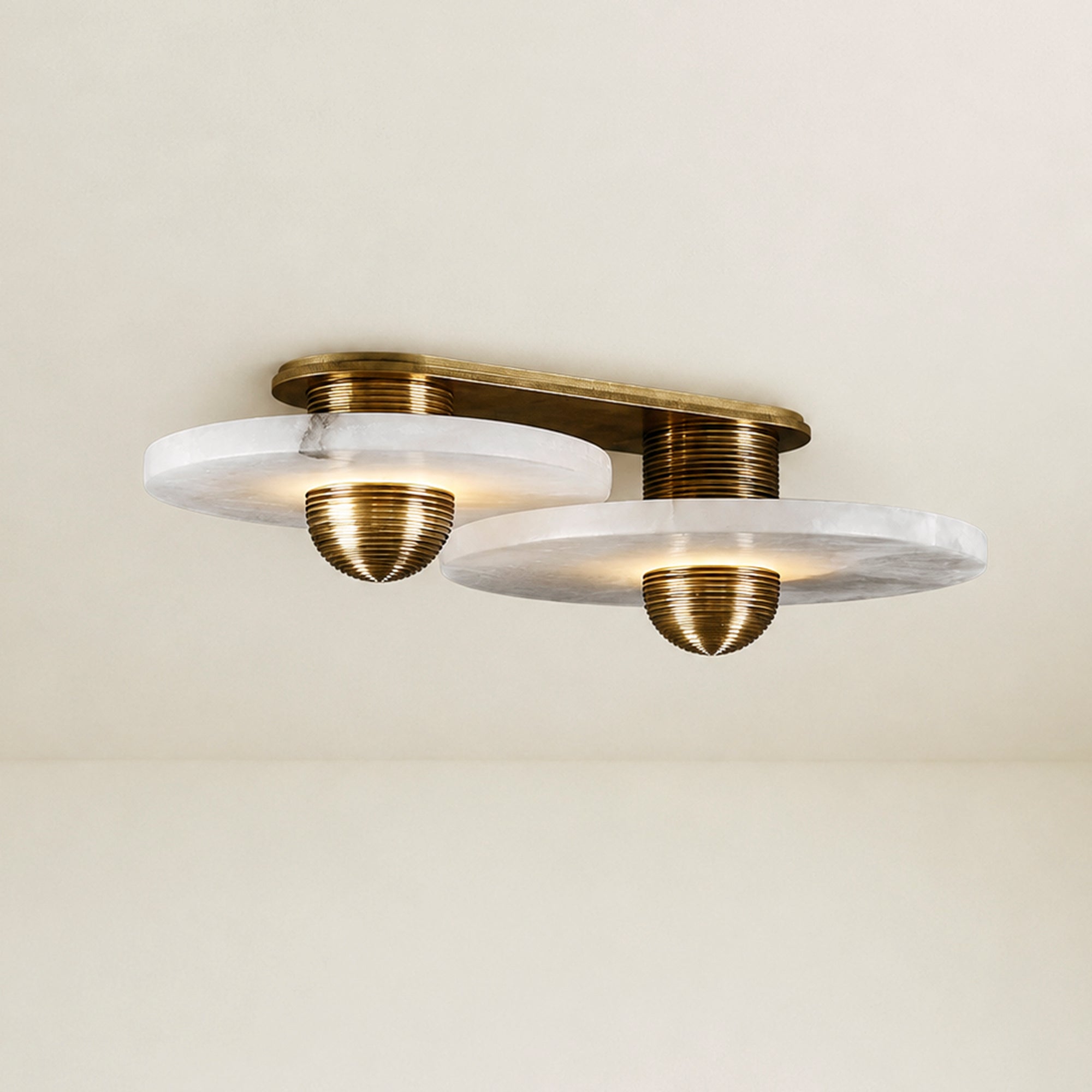 Median Alabaster Sconce Alabaster Flushmount: 2 Surface