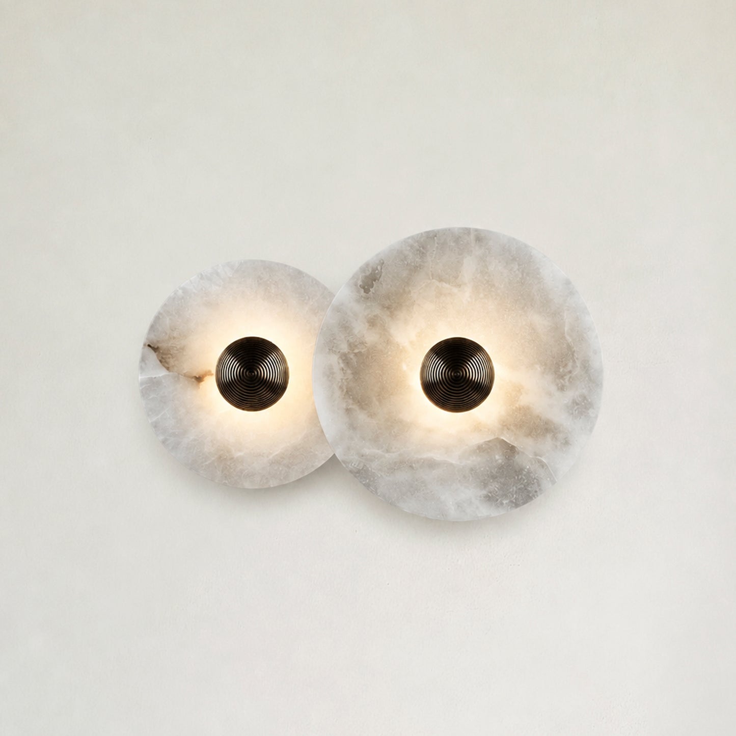 Median Alabaster Sconce Alabaster Flushmount: 2 Surface