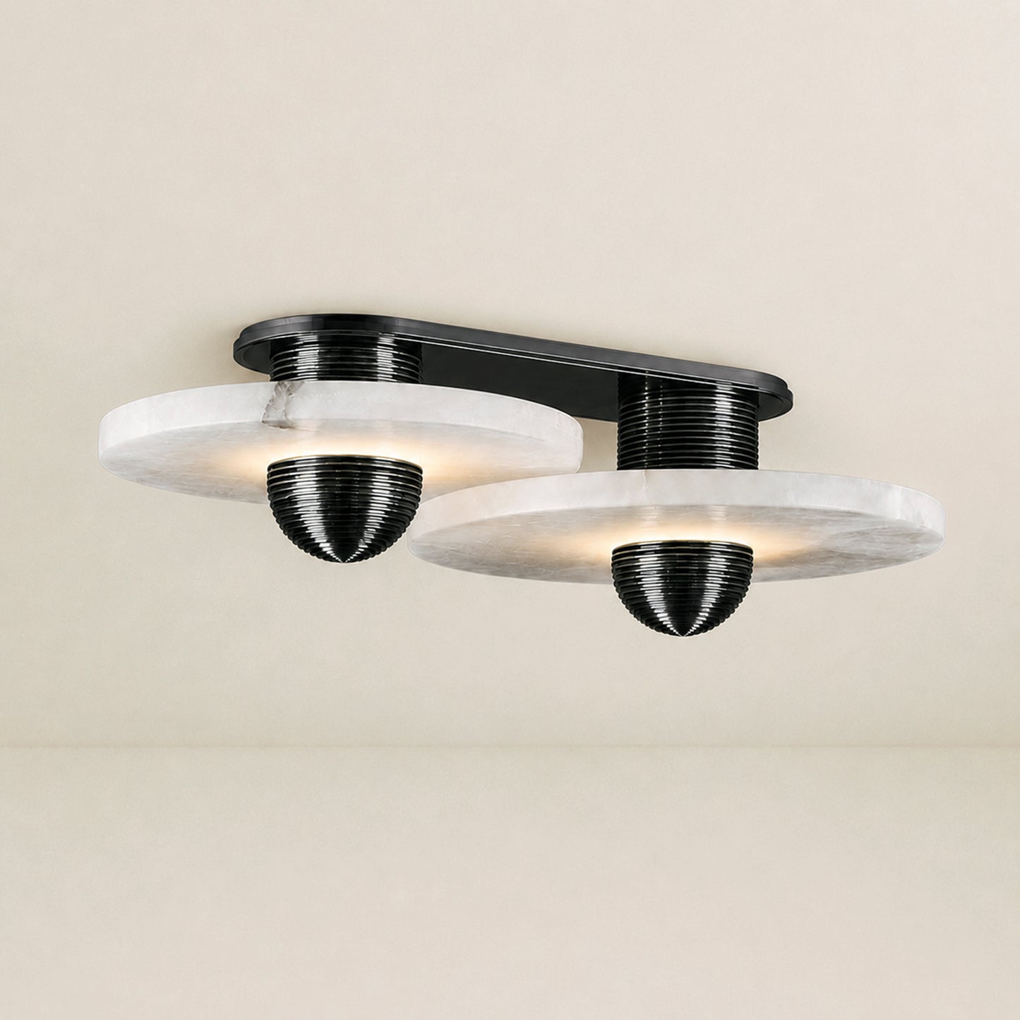 Median Alabaster Sconce Alabaster Flushmount: 2 Surface