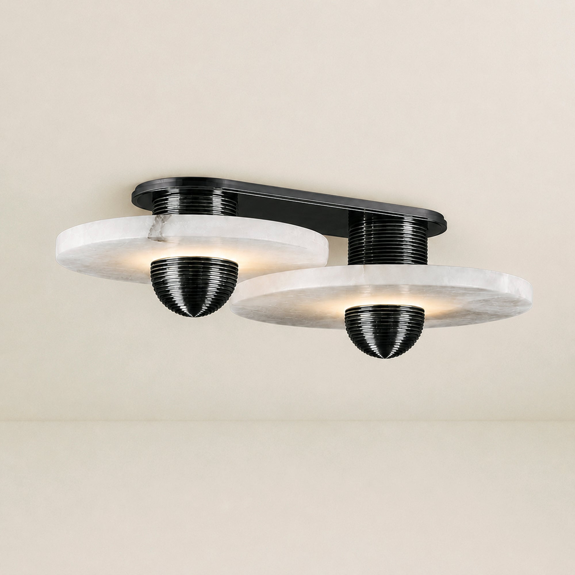 Median Alabaster Sconce Alabaster Flushmount: 2 Surface