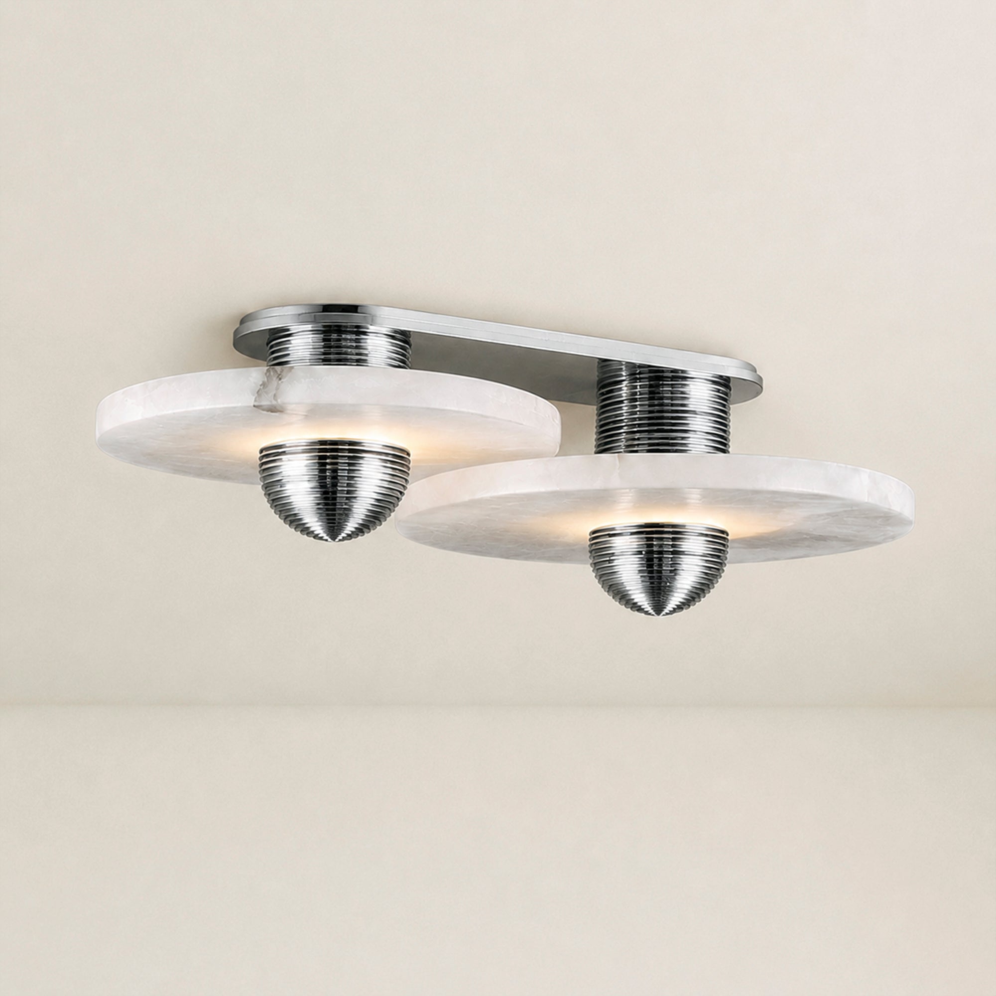 Median Alabaster Sconce Alabaster Flushmount: 2 Surface