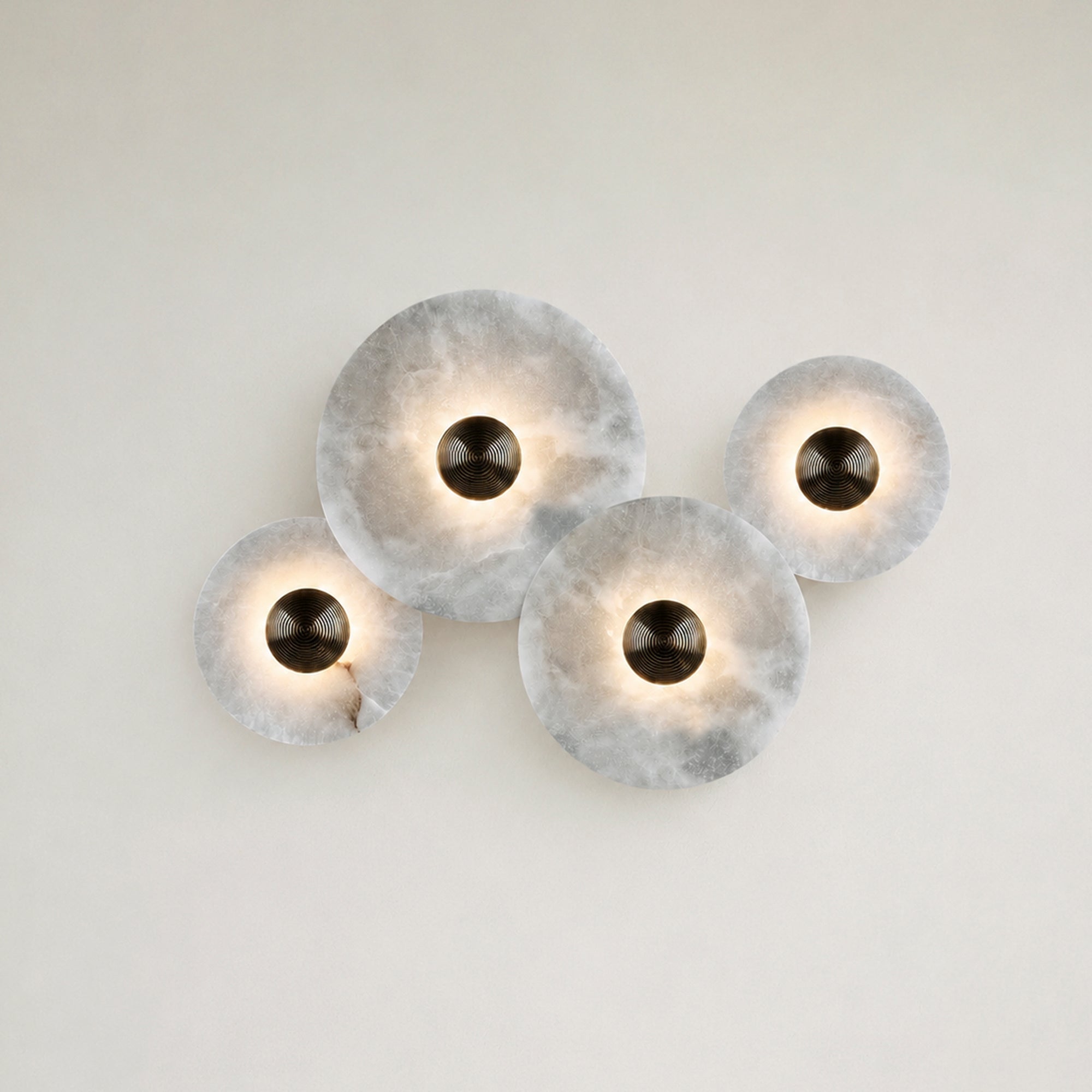 Median Alabaster Sconce Alabaster Flushmount:  4 Surface