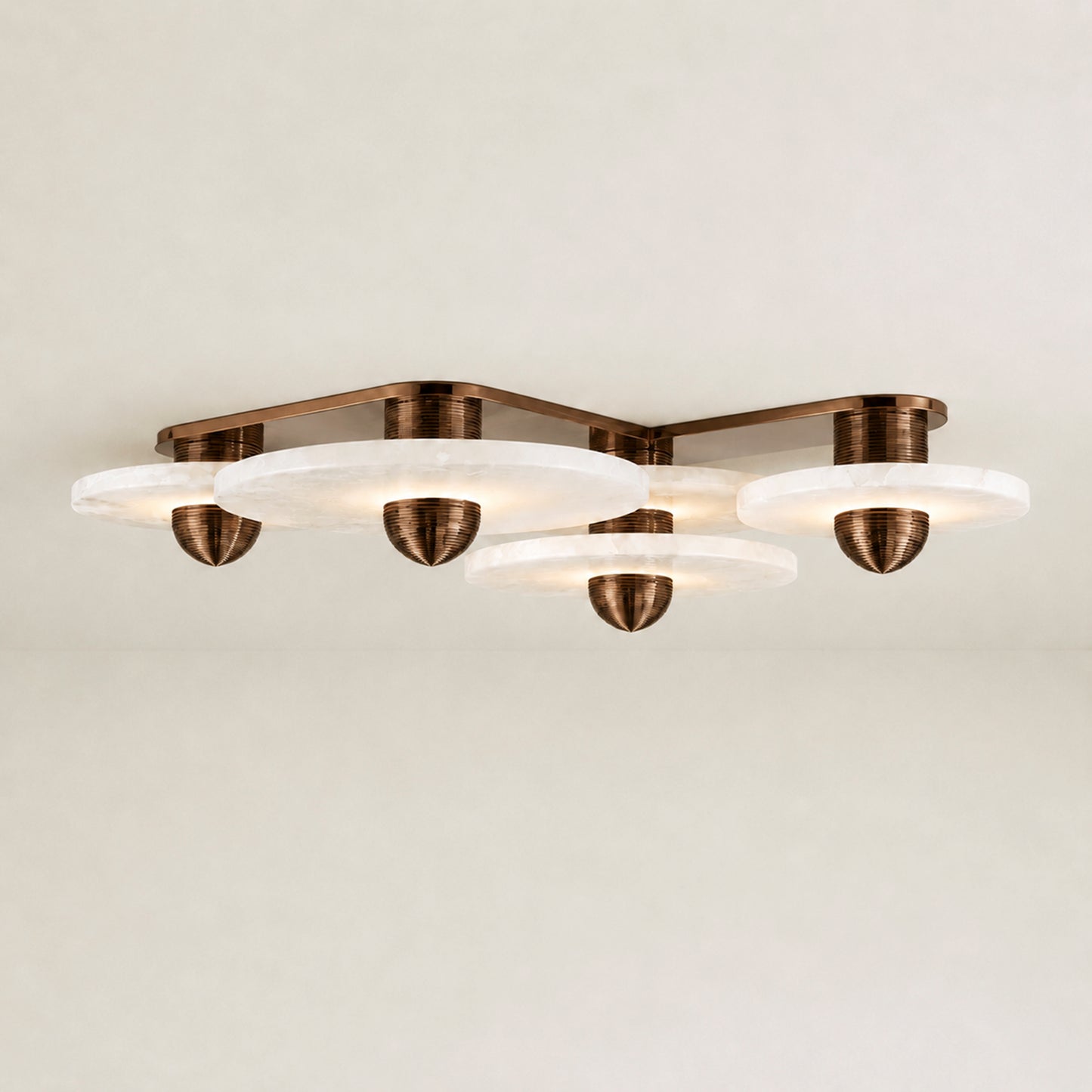 Median Alabaster Sconce Alabaster Flushmount:  4 Surface