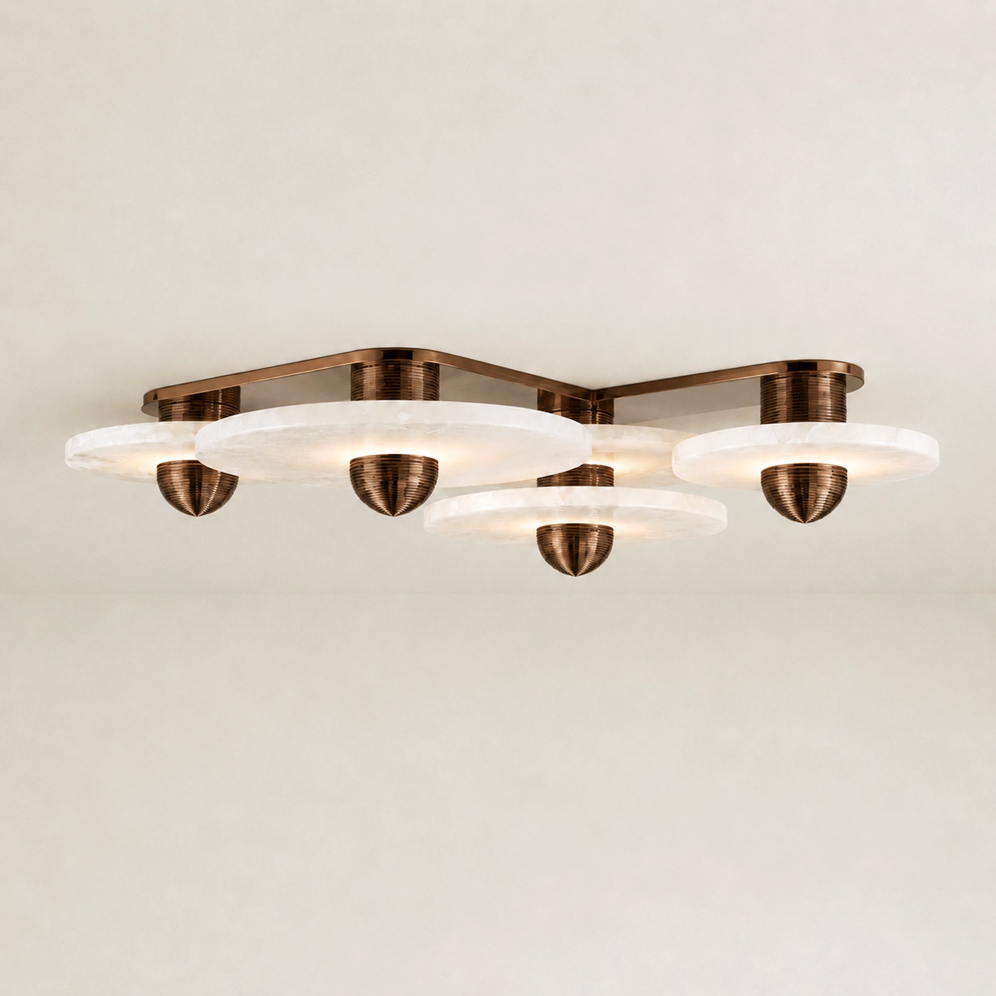 Median Alabaster Sconce Alabaster Flushmount:  4 Surface