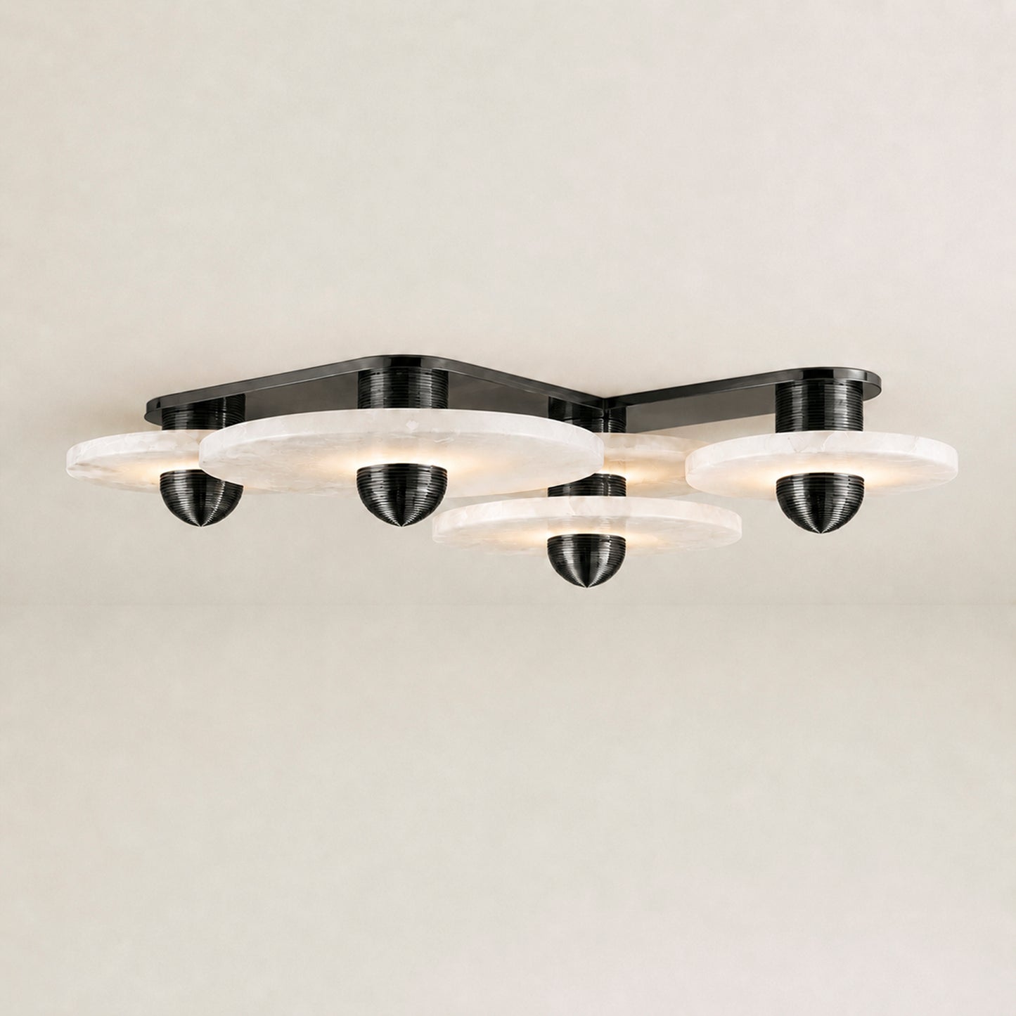 Median Alabaster Sconce Alabaster Flushmount:  4 Surface
