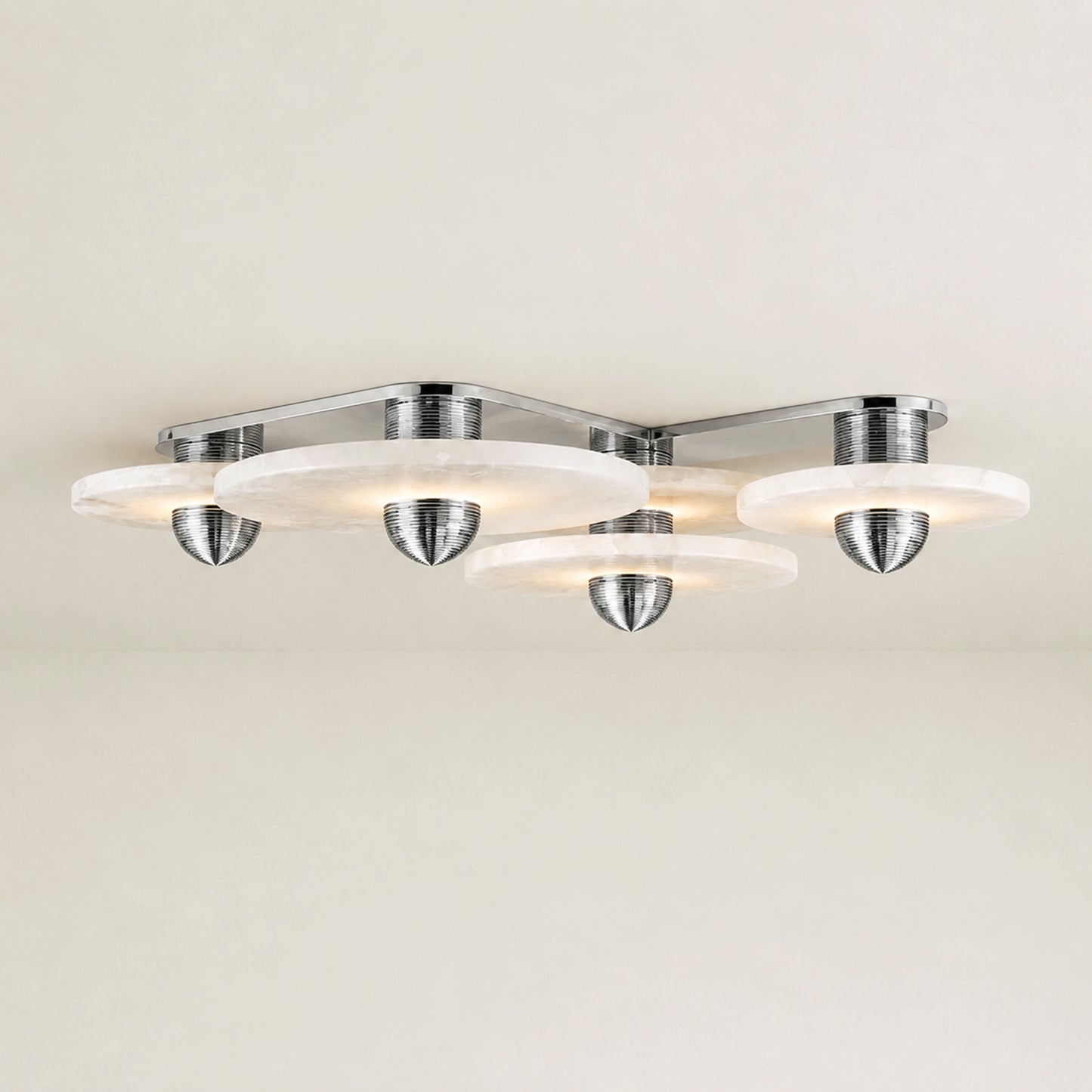 Median Alabaster Sconce Alabaster Flushmount:  4 Surface