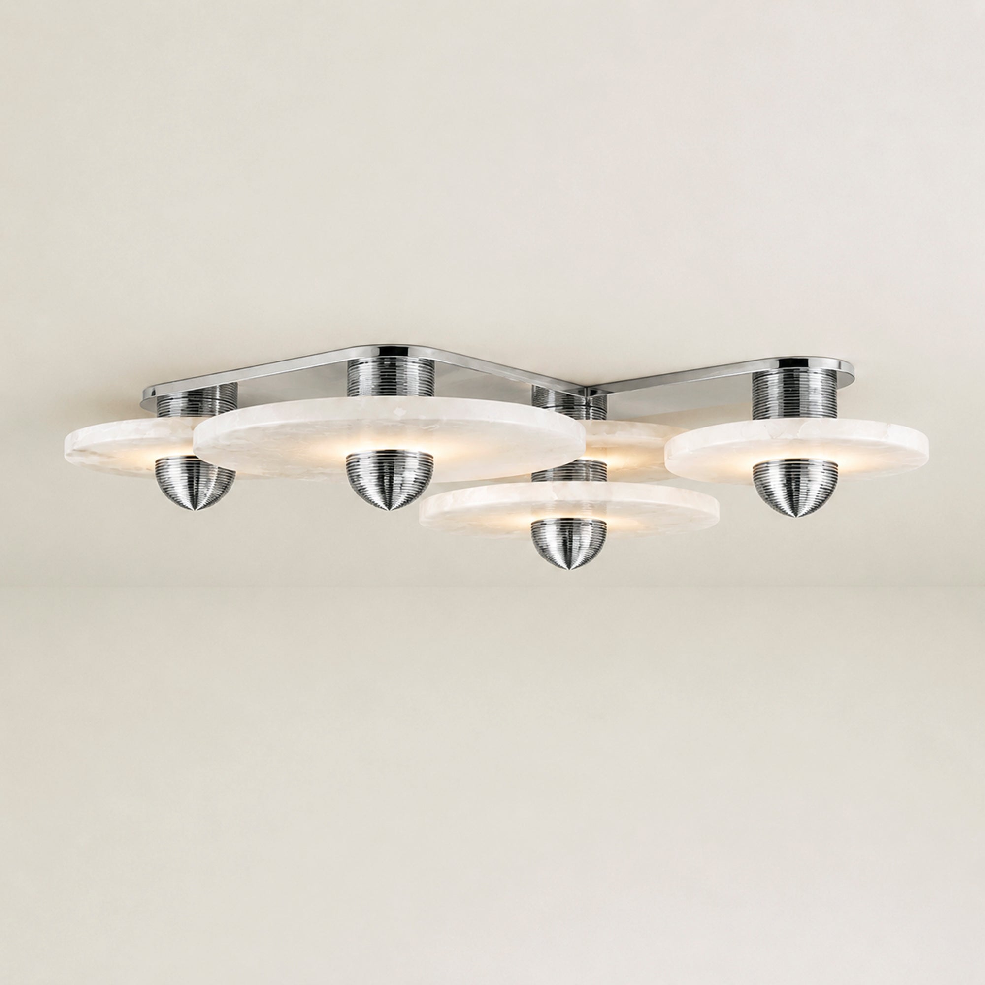 Median Alabaster Sconce Alabaster Flushmount:  4 Surface