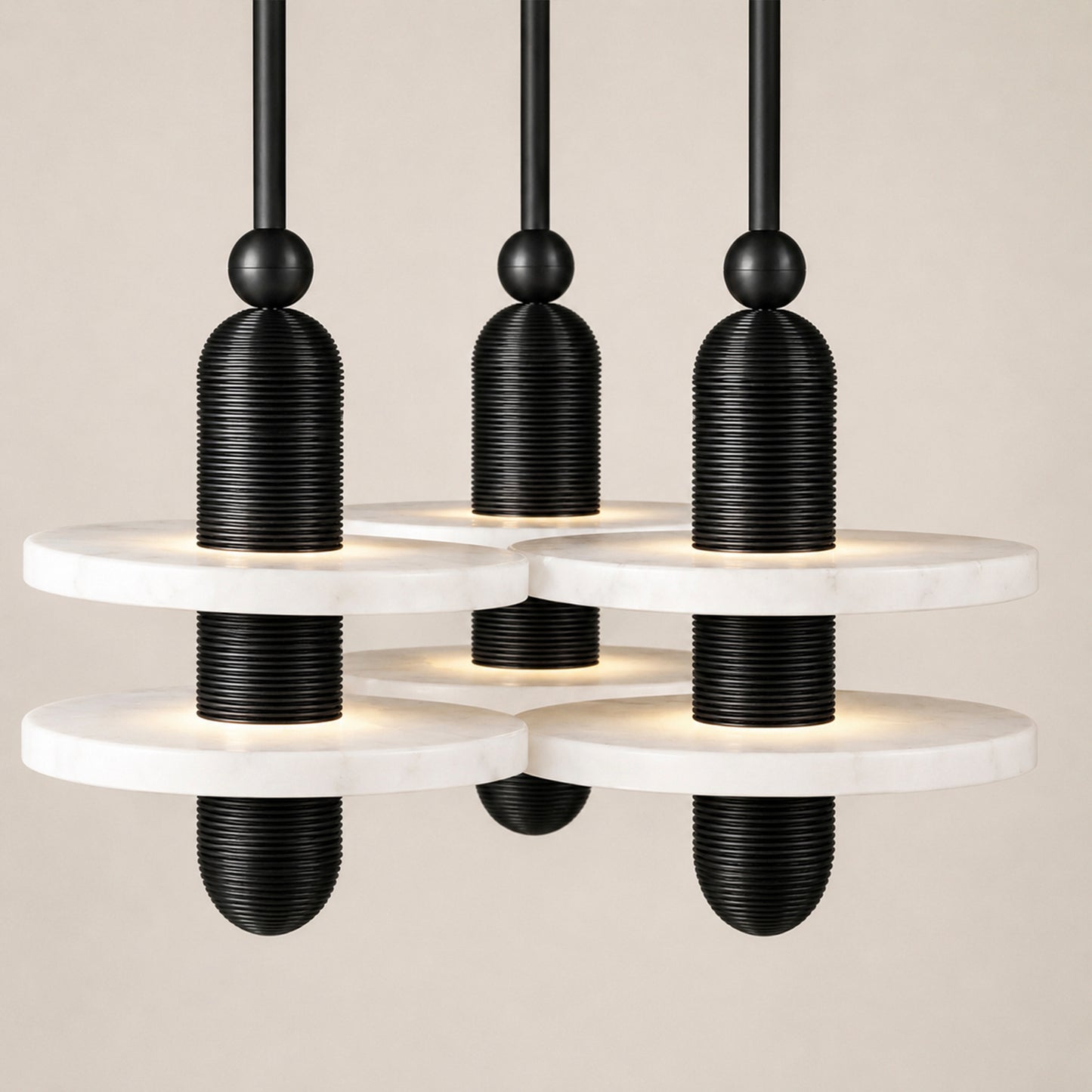 Median Alabaster Mono 4 Pendants
