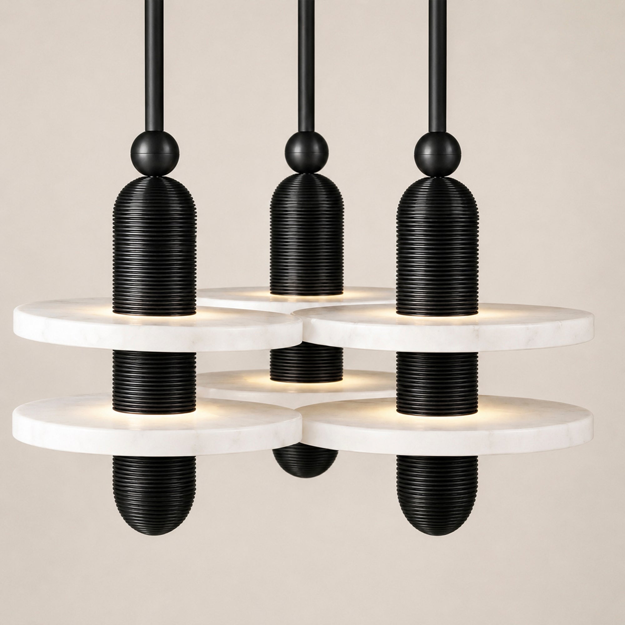 Median Alabaster Mono 4 Pendants