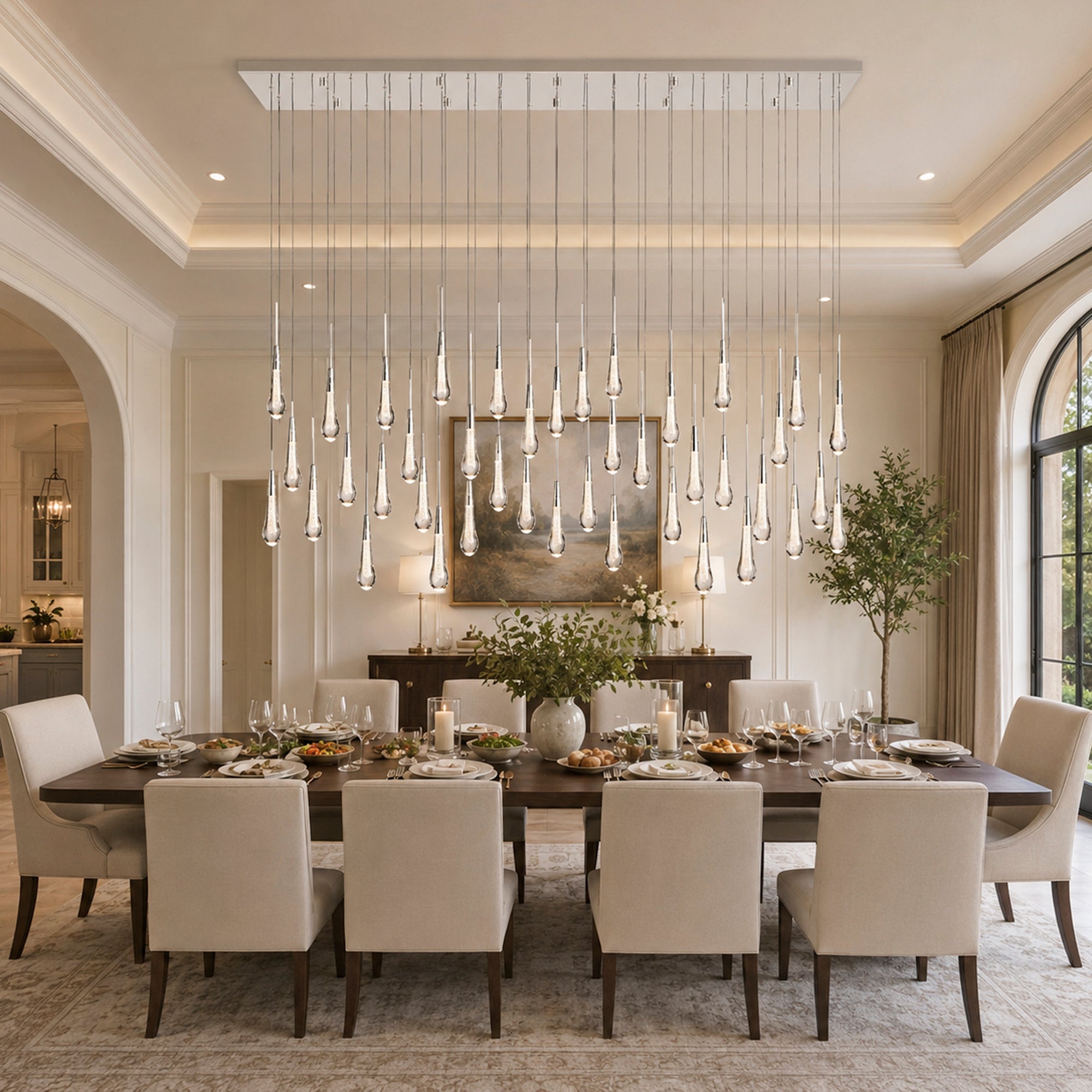Soltaire Glass Linear Chandelier