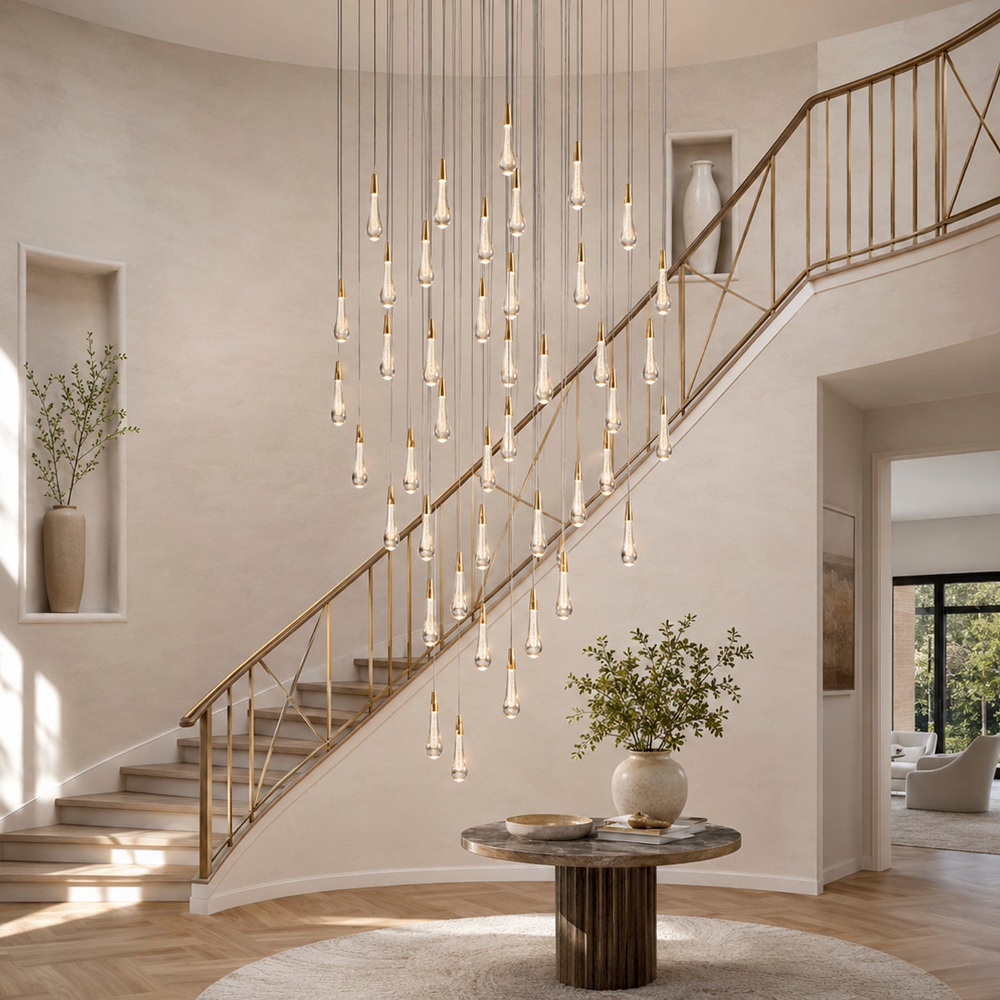 Soltaire Modern Round Chandelier 17" 24" 36" 58"