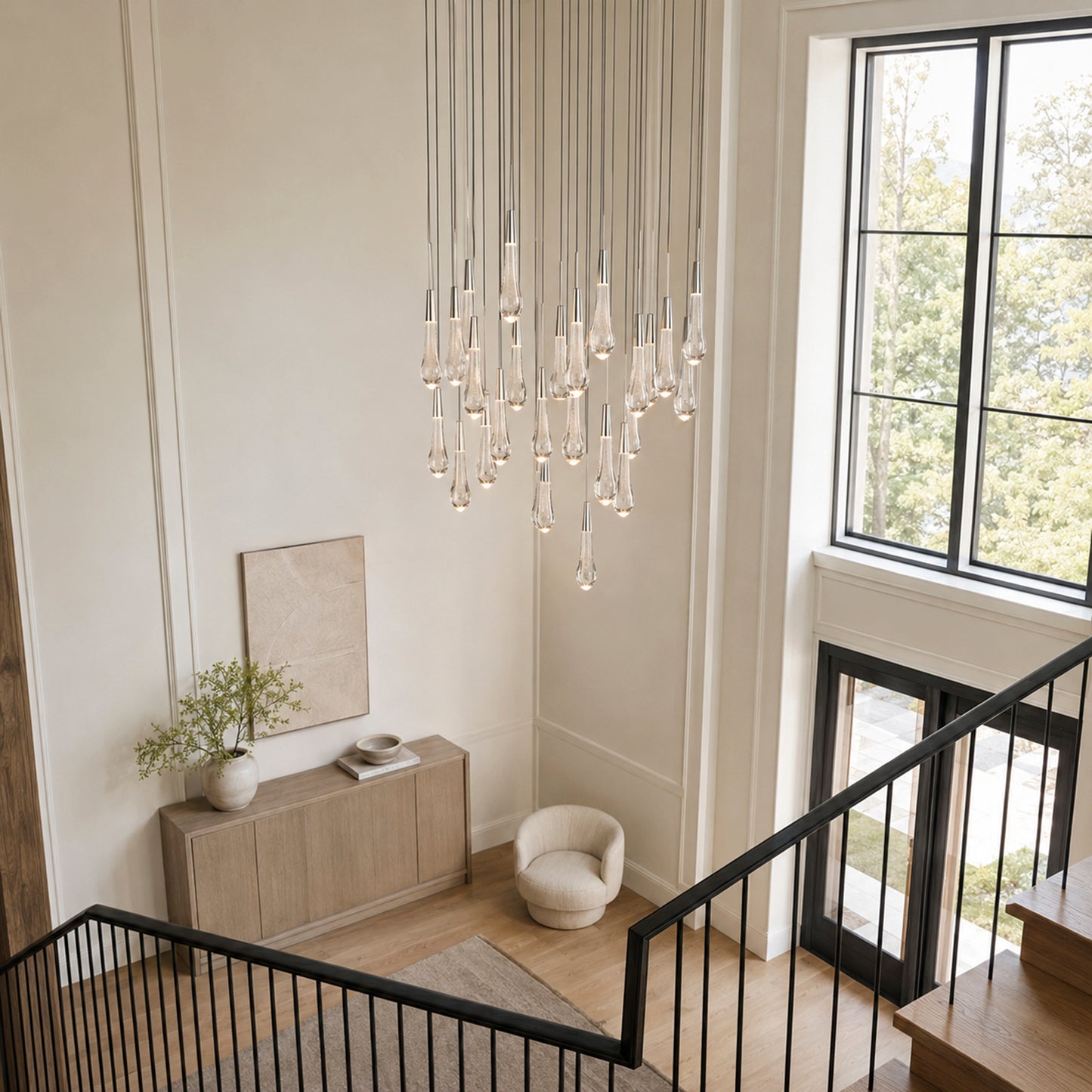 Soltaire Modern Round Chandelier 17" 24" 36" 58"
