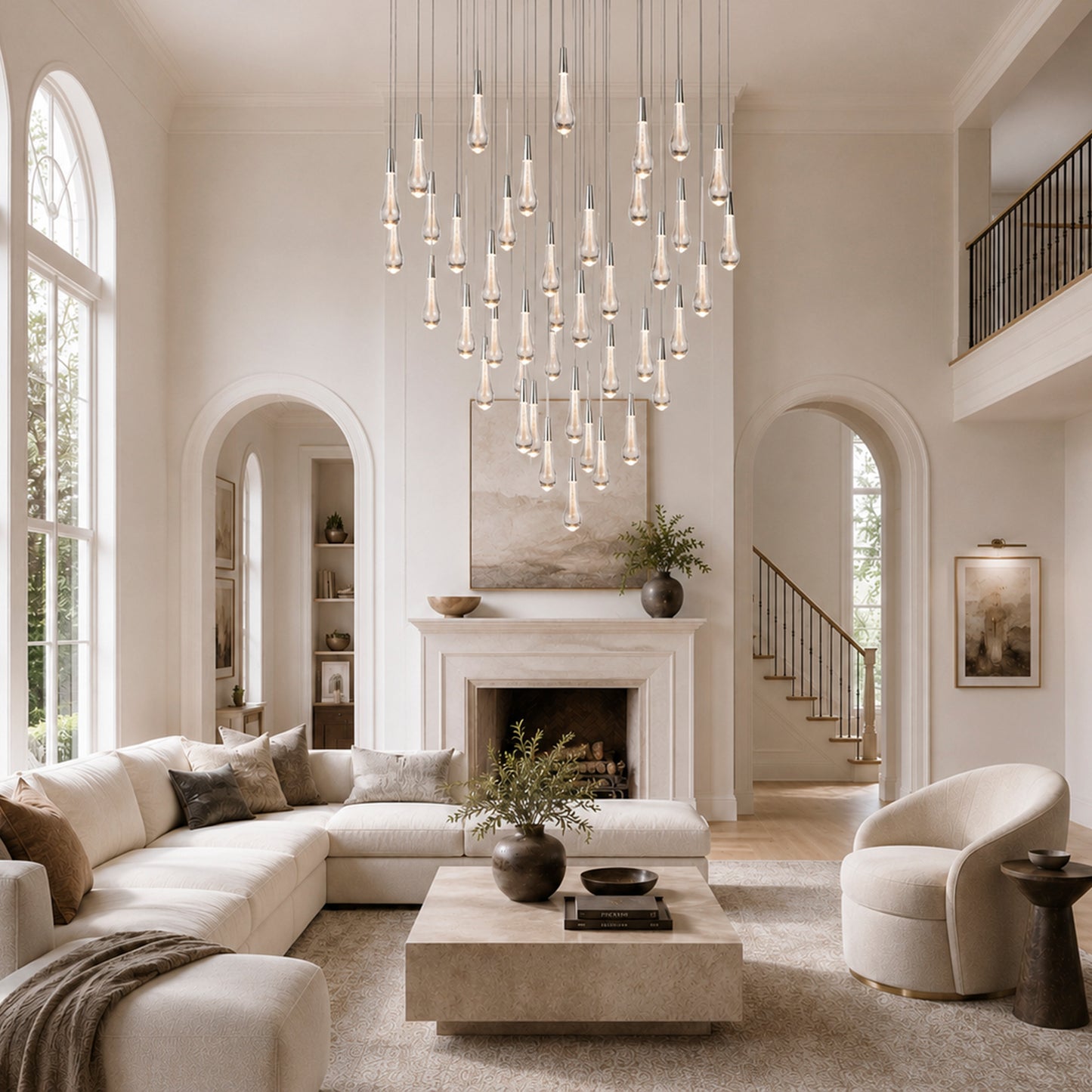 Soltaire Modern Round Chandelier 17" 24" 36" 58"