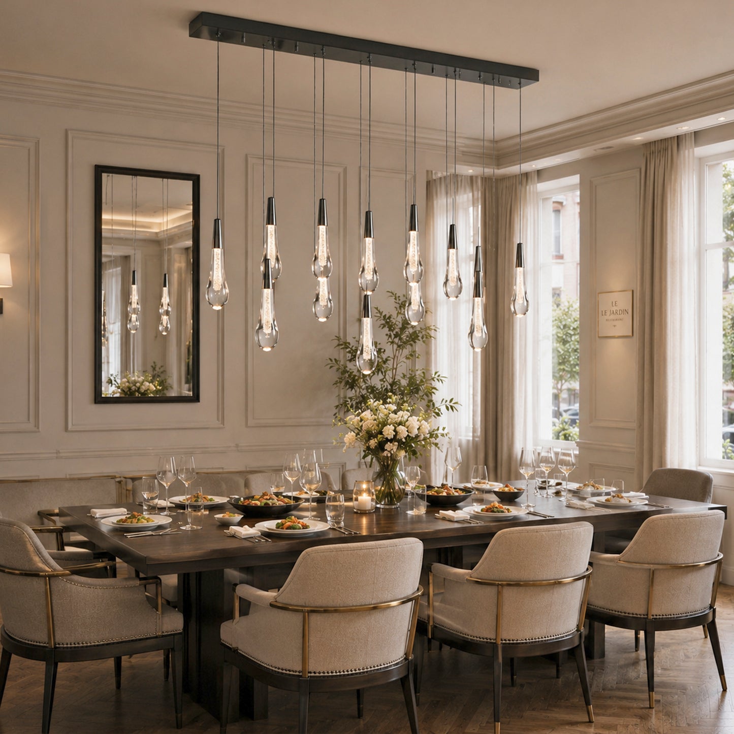 Soltaire Glass Linear Chandelier