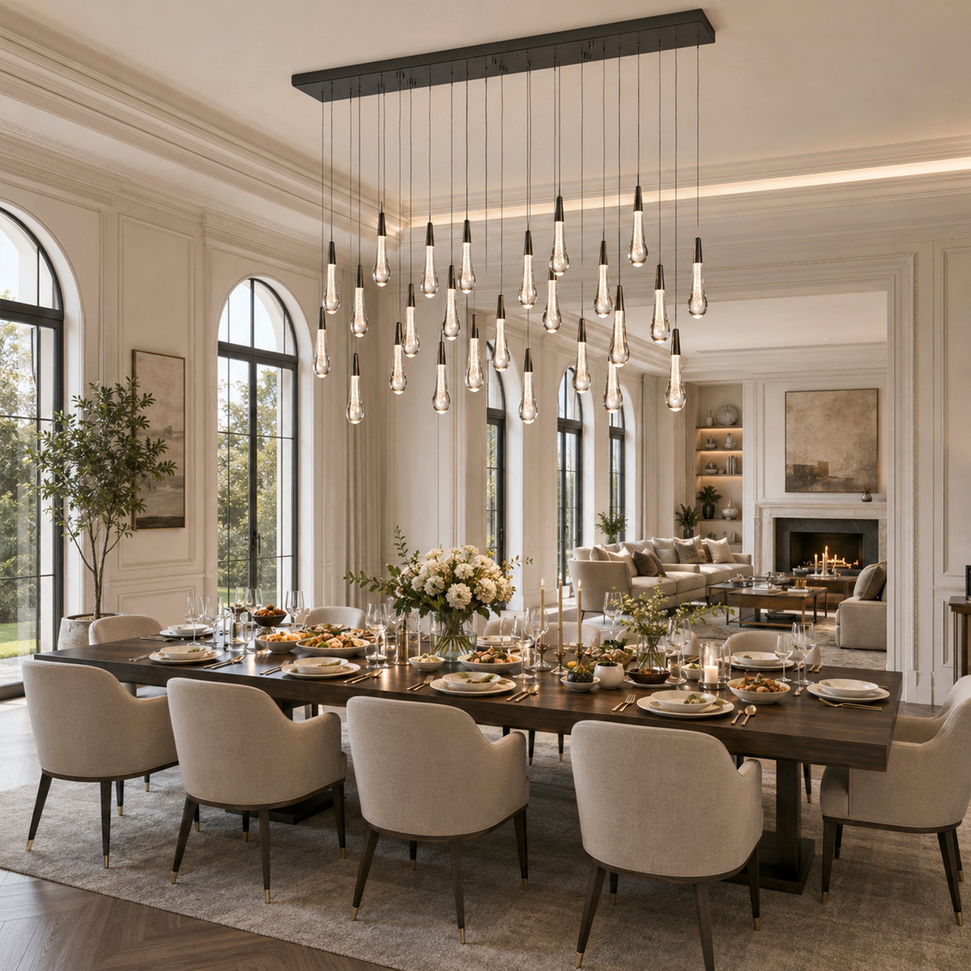 Soltaire Glass Linear Chandelier