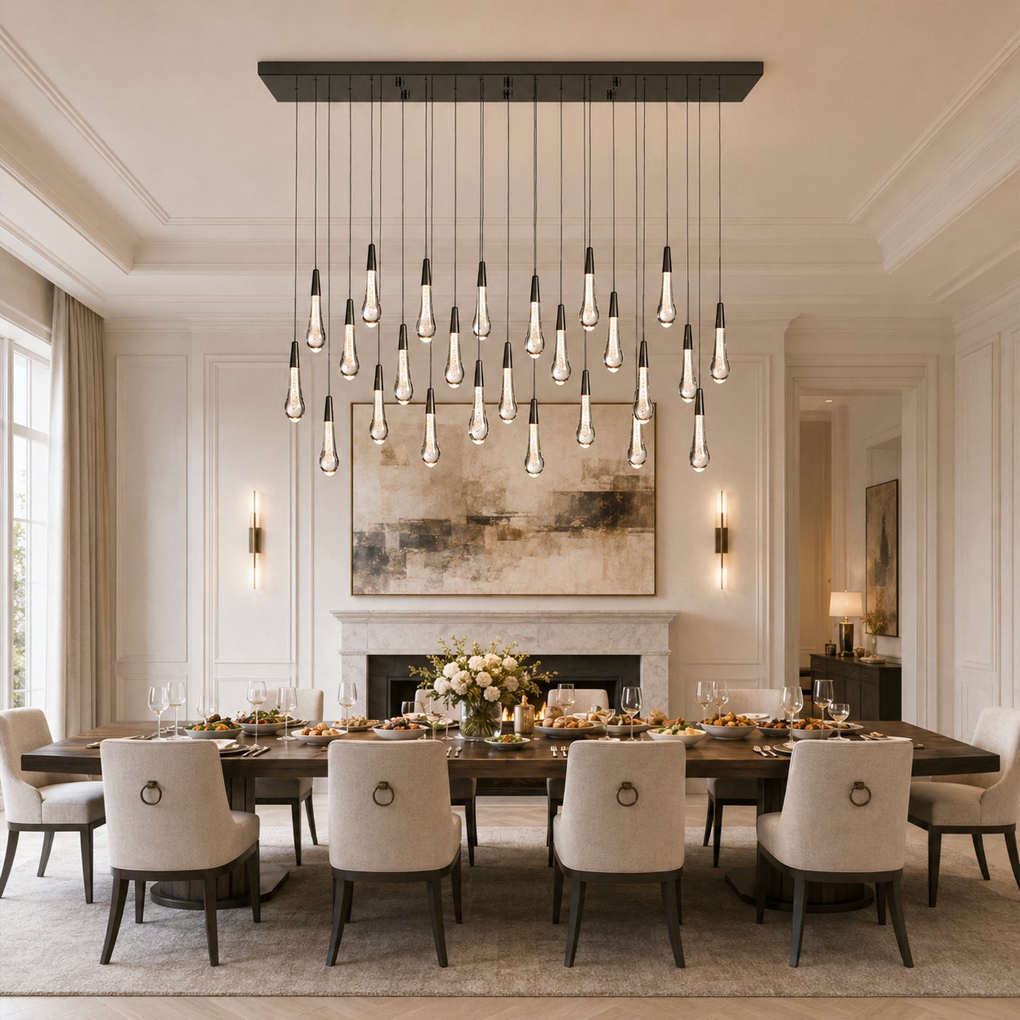 Soltaire Glass Linear Chandelier