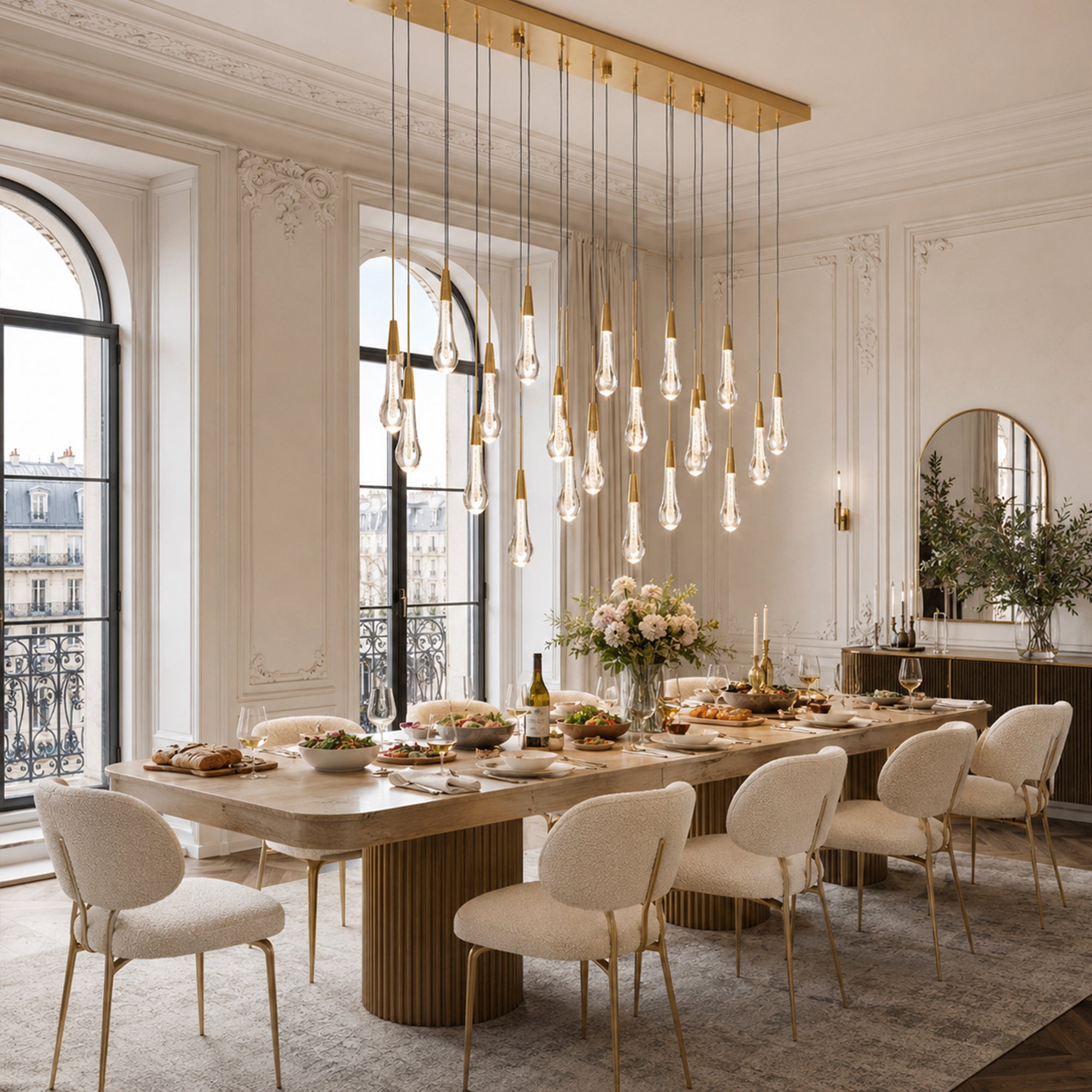 Soltaire Glass Linear Chandelier