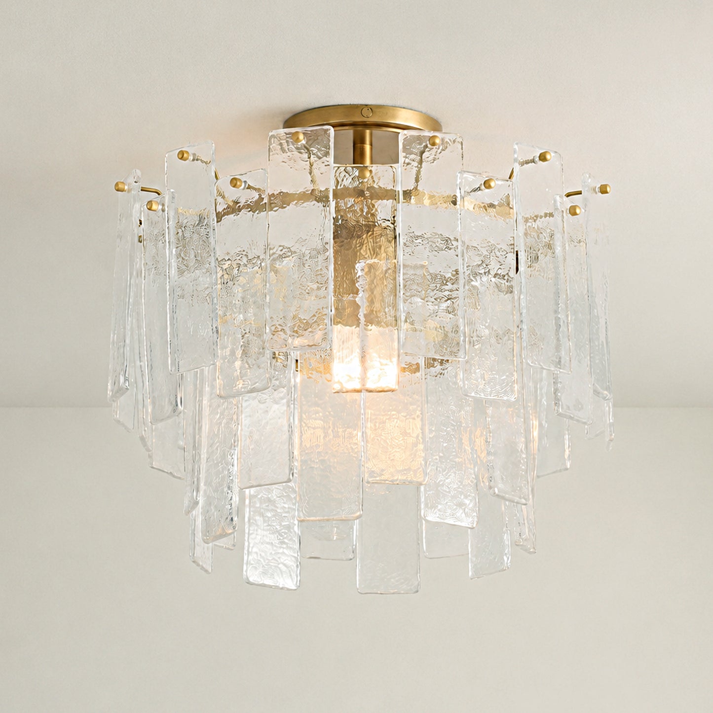 Avalon Cast Glass Round Flush Mount 15"